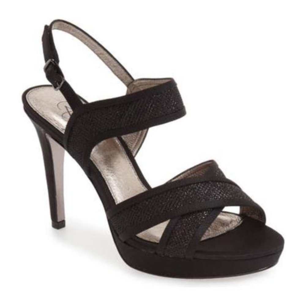 Adrianna Papell Black Ansel Crisscross Slingback Sandals 💙